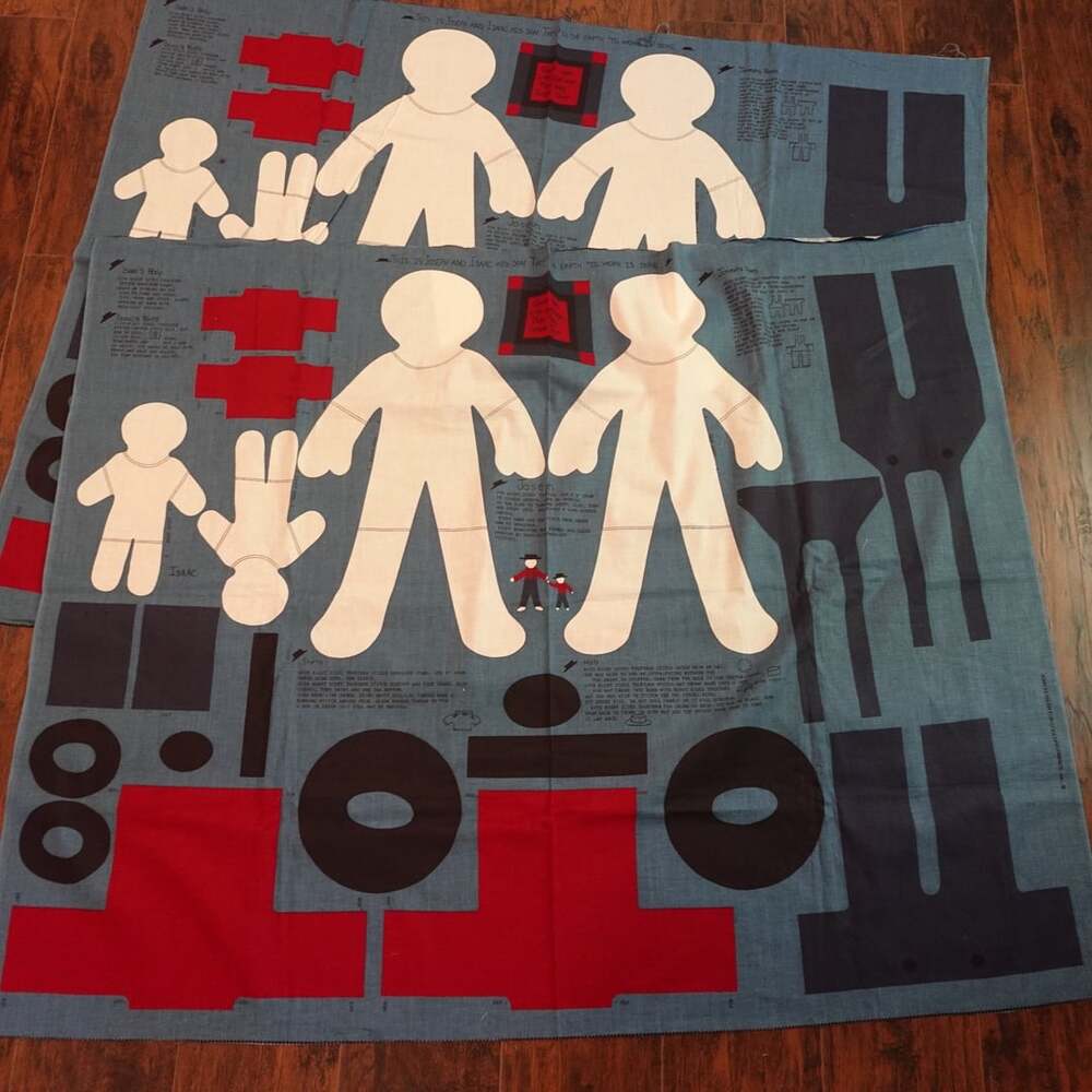 Joan Kessler Fabric Panel Joseph Isaac Amish Dolls Father Son Concord Fabrics